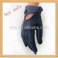 women short driving blue leather glove